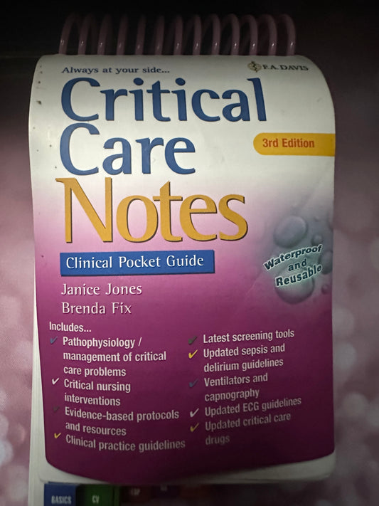 Critical care notes:Clinical Pocket Guide by Janice Jones & Brenda Fix